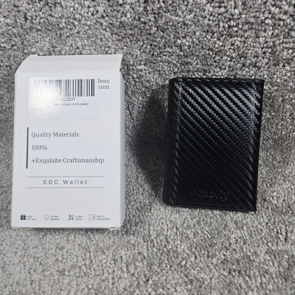 Furid EDC Wallet Black Carbon Fiber Pop Up‎ Card Holder Mens OS